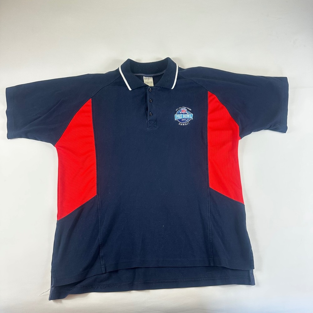 VTG NFL Pro Bowl 2007 Hawaii Polo Shirt Men's Extra Large Navy Red XL